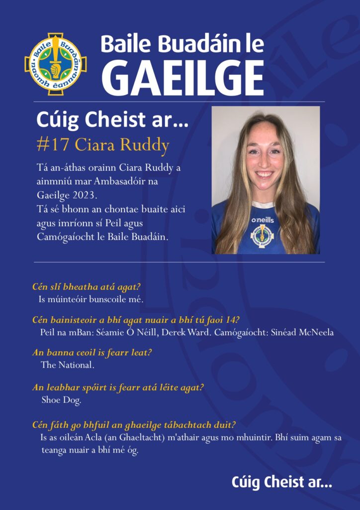 Ambasadóir na Gaeilge ~17 - Ciara Ruddy
