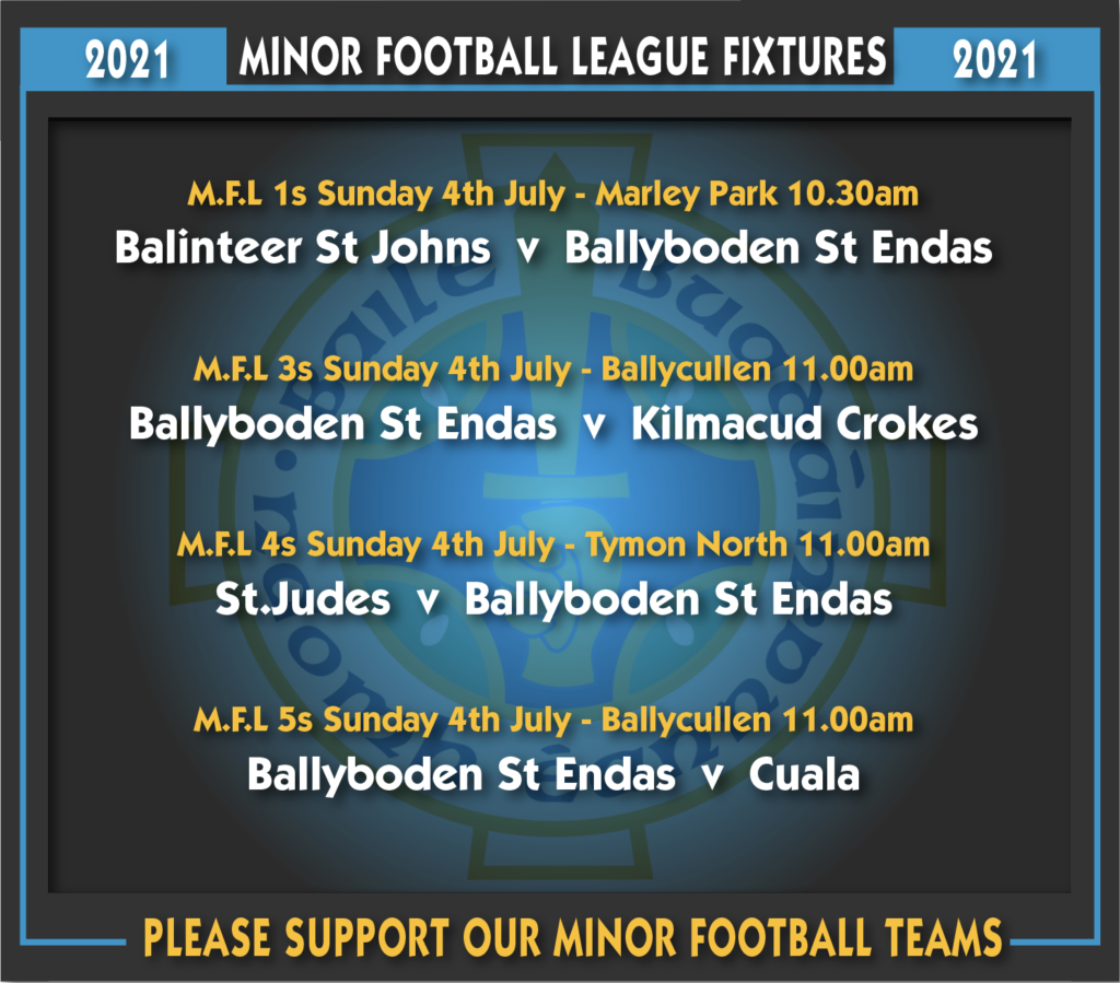 Minor Football League Fixtures 4th July