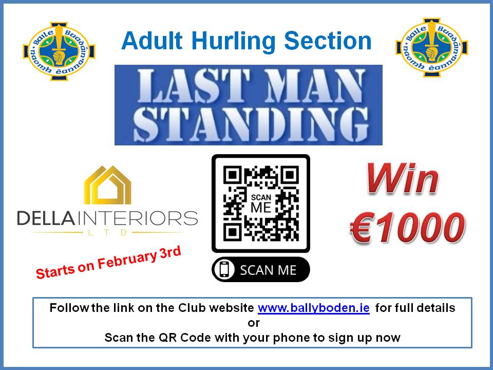 Last Man Standing- Deadline for Entry is tonight at 10pm (Thursday 2nd February)