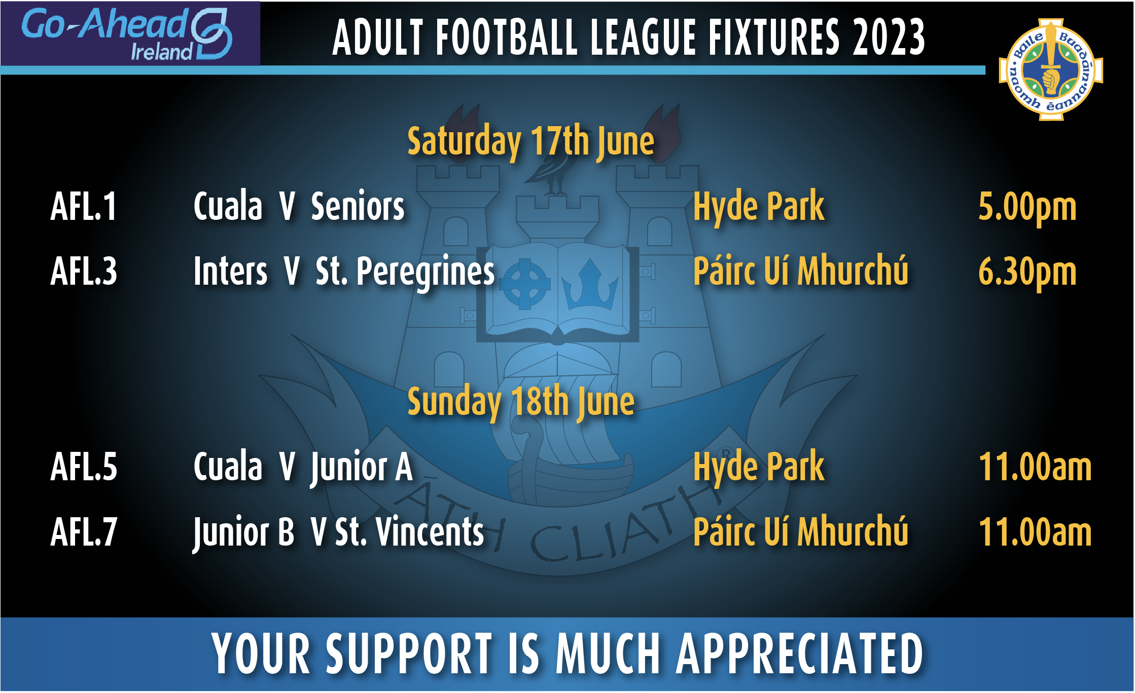 Football league fixtures - Sunday, 5th of March - Ballyboden