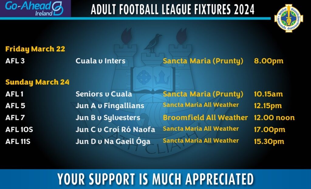 Adult Football Fixtures this Weekend - Please Support!!