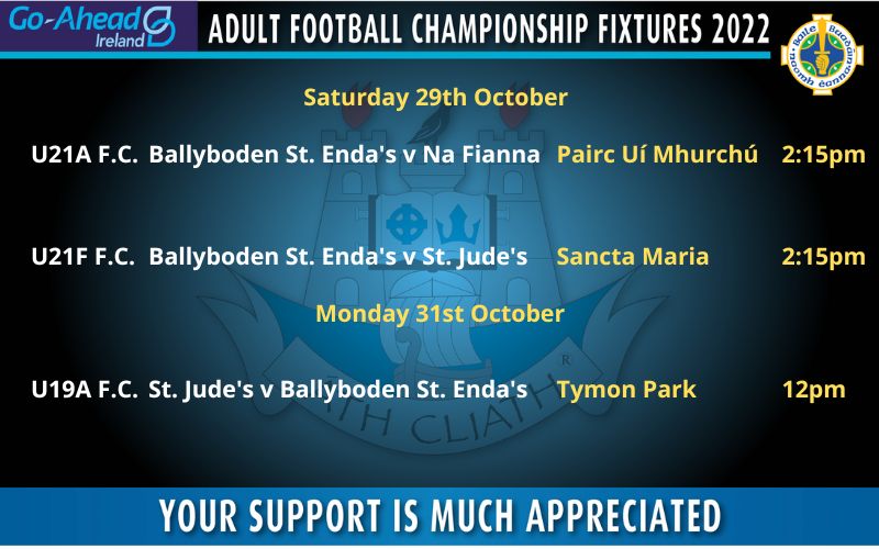 U21/U19 Football Championship Fixtures