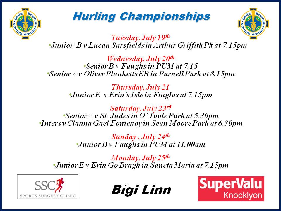 Hurling Championships Begin