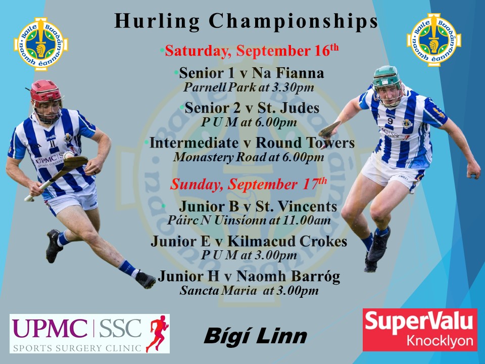 Decision Weekend for Hurling Championships