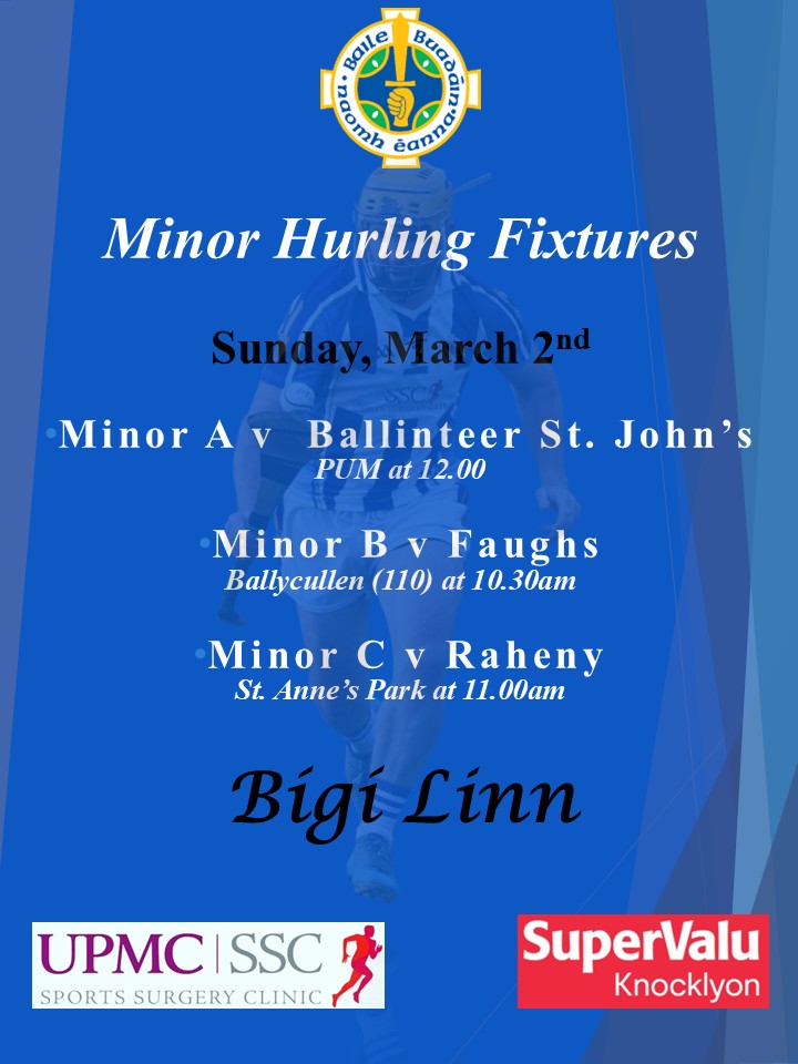 Minor Hurling Fixtures