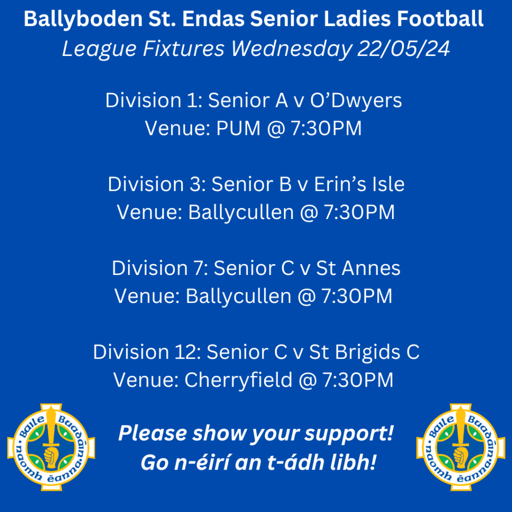 Ladies Football Fixtures - please support!