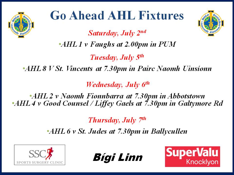 Adult Hurling Fixtures