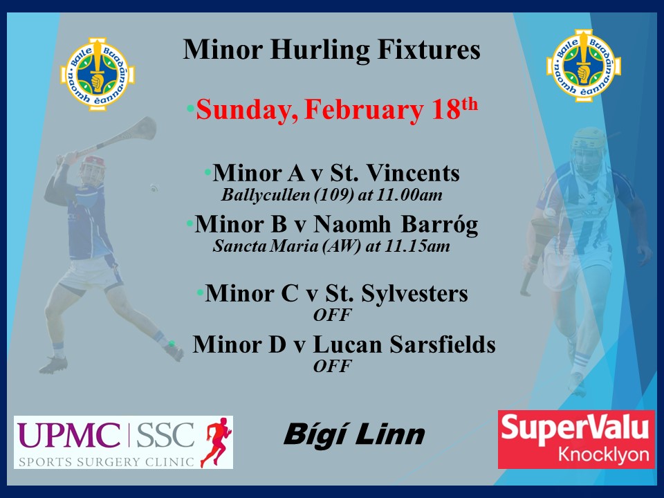 Minor Hurling Commences this weekend