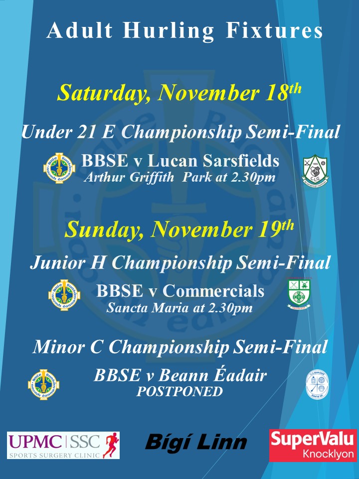 Adult Hurling Fixtures