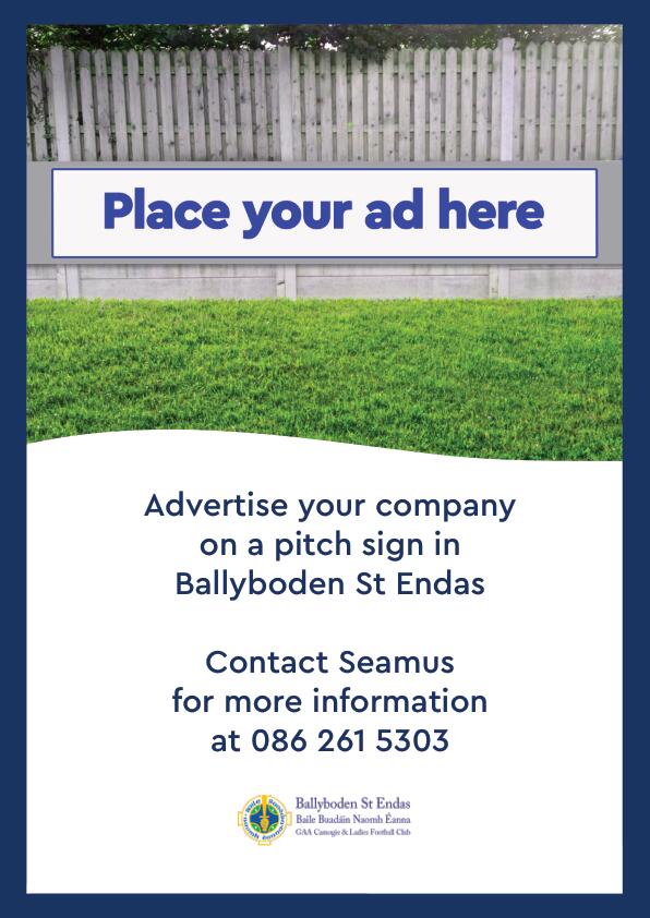 Are you interested in advertising on a pitch sign in Ballyboden St Endas?