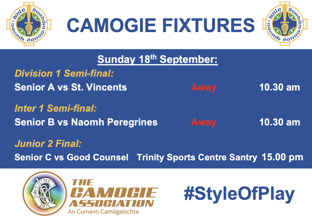 Camogie Fixtures this Sunday!