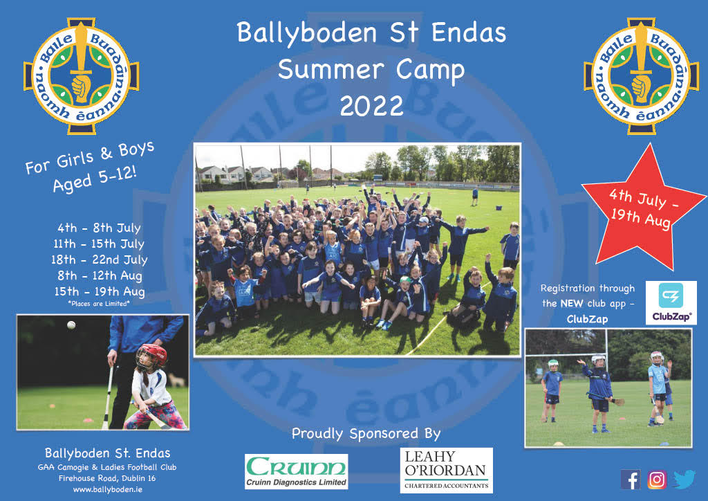 2022 Ballyboden St Enda's Summer Camp is back!