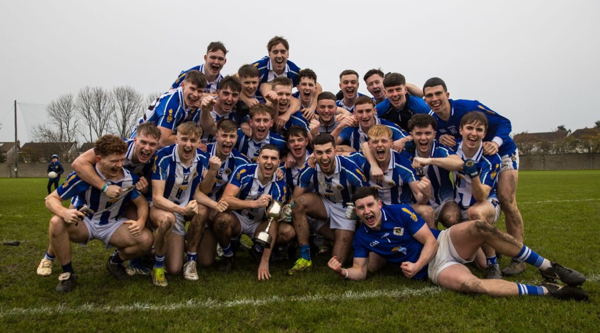 U21A footballers celebrate after beating Na Fianna in O'Toole Park on Saturday. Photo: John Kirwan.