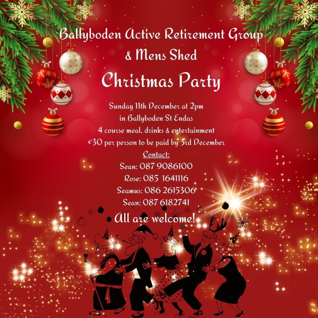 Ballyboden Active Retirement Group & Mens Shed Christmas Party
