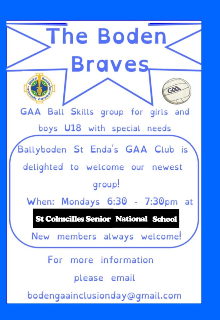 Our Boden Braves Training has moved Venue