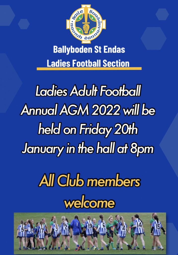 Adult Ladies Football Section AGM for 2022